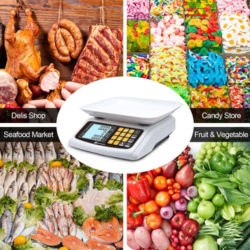 Bromech Produce Scale 66lb Digital Price Computing Rechargeable Commercial Weight for Food Meat Fruit Vegetable, with Dual Large Display, Give